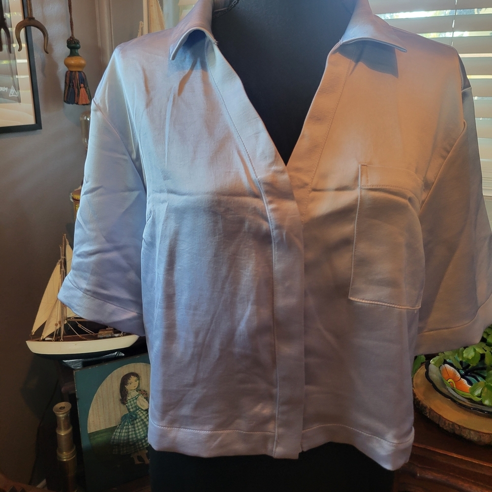 Victoria's Secret Light Blue Button Down Pajama Top NEW